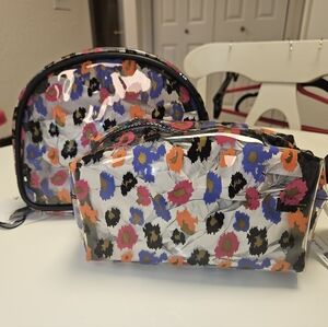 Kate Landry Multicolor Leopard Cosmetic Bag Set